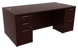 Rectangular Desk with Drawers - Commerce Laminate