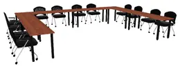 U Shaped Training Table Set - Square Legs - PL Laminate