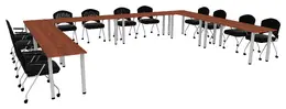 U Shaped Training Table Set - Square Legs - PL Laminate