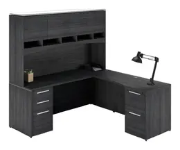 L Shaped Desk with Hutch - Potenza