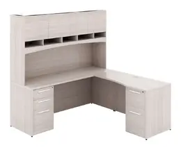 L Shaped Desk with Hutch - Potenza