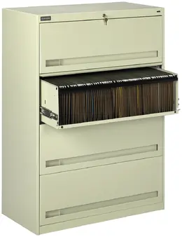 4 Drawer Lateral File Cabinet with Retractable Drawers