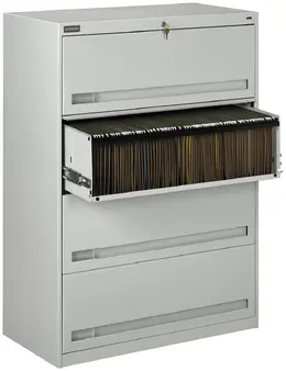 4 Drawer Lateral File Cabinet with Retractable Drawers