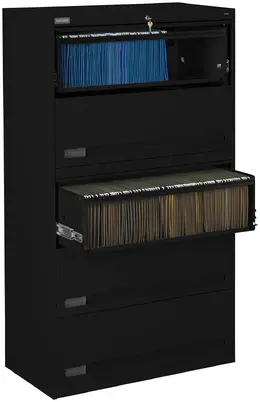 5 Drawer Lateral File Cabinet with Retractable Drawers