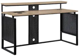 Home Office Desk with Elevated Monitor Shelf - Ace