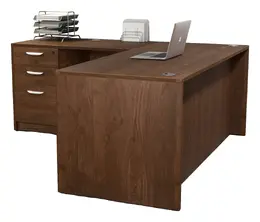 L Shaped Desk with Drawers - HL