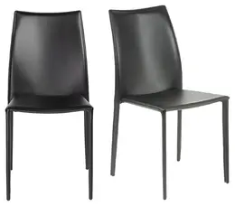 Leather Stacking Chairs - Set of 2 - Pixel