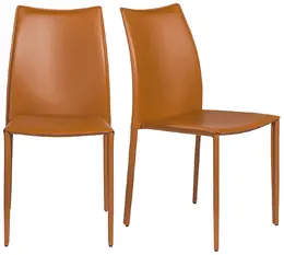 Leather Stacking Chairs - Set of 2 - Pixel