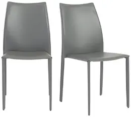 Leather Stacking Chairs - Set of 2 - Pixel