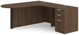 Peninsula Desk with Curved Edge - PL Laminate