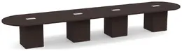 Racetrack Conference Table with Cube Base - PL Laminate