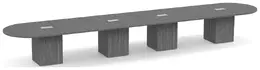 Racetrack Conference Table with Cube Base - PL Laminate
