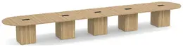 Racetrack Conference Table with Cube Base - PL Laminate