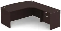 Bow Front L Shaped Desk - PL Laminate