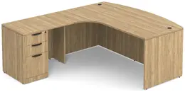 Modern L Shape Desk with Bow Front - PL Laminate