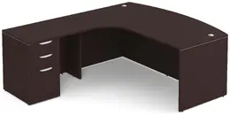 Modern L Shape Desk with Bow Front - PL Laminate