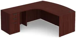 Modern L Shape Desk with Bow Front - PL Laminate