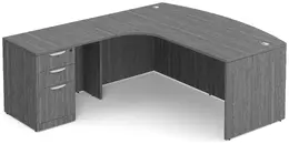 Modern L Shape Desk with Bow Front - PL Laminate