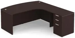 Modern L Shape Desk with Bow Front - PL Laminate