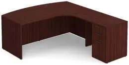 Modern L Shape Desk with Bow Front - PL Laminate