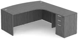 Modern L Shape Desk with Bow Front - PL Laminate