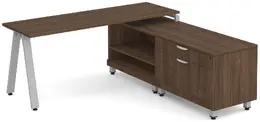 L Shaped Desk with Metal Legs - Elements