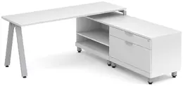 L Shaped Desk with Metal Legs - Elements