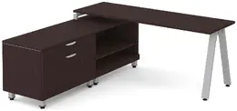 L Shaped Desk with Metal Legs - Elements