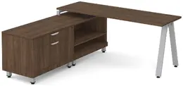 L Shaped Desk with Metal Legs - Elements