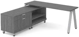 L Shaped Desk with Metal Legs - Elements