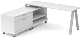 L Shaped Desk with Metal Legs - Elements
