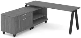 L Shaped Desk with Metal Legs - Elements