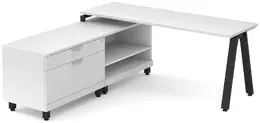L Shaped Desk with Metal Legs - Elements