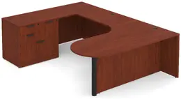 U Shaped Office Desk with Peninsula Extension - PL Laminate