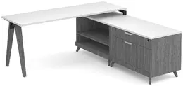 Modern L Shaped Desk with Storage - Elements