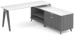 Modern L Shaped Desk with Storage - Elements