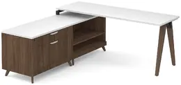 Modern L Shaped Desk with Storage - Elements