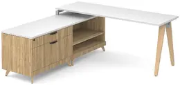 Modern L Shaped Desk with Storage - Elements