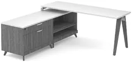 Modern L Shaped Desk with Storage - Elements
