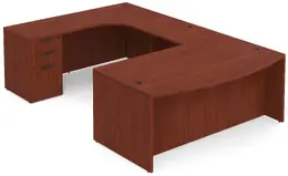 Bow Front U-Shaped Desk - PL Laminate