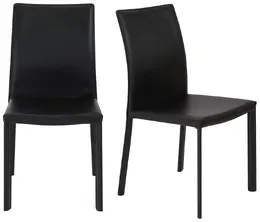 Genuine Leather Side Chair - Set of 2 - Hasina