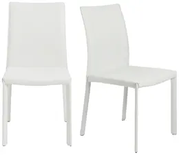 Genuine Leather Side Chair - Set of 2 - Hasina