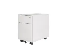 White Mobile Pedestal Drawers - Slim Design - MP