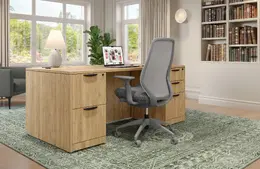 Rectangular Desk with Drawers - PL Laminate