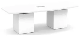 Boat Shaped Conference Table with Cube Base - PL Laminate