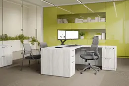 L Shaped Desk with Drawers  - PL Laminate