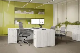 L Shaped Desk with Drawers - PL Laminate