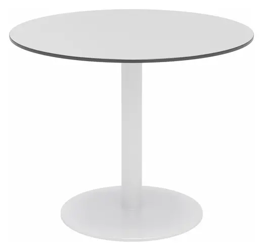 KFI Studios Eveleen 36in Round Outdoor Patio Table, White Base