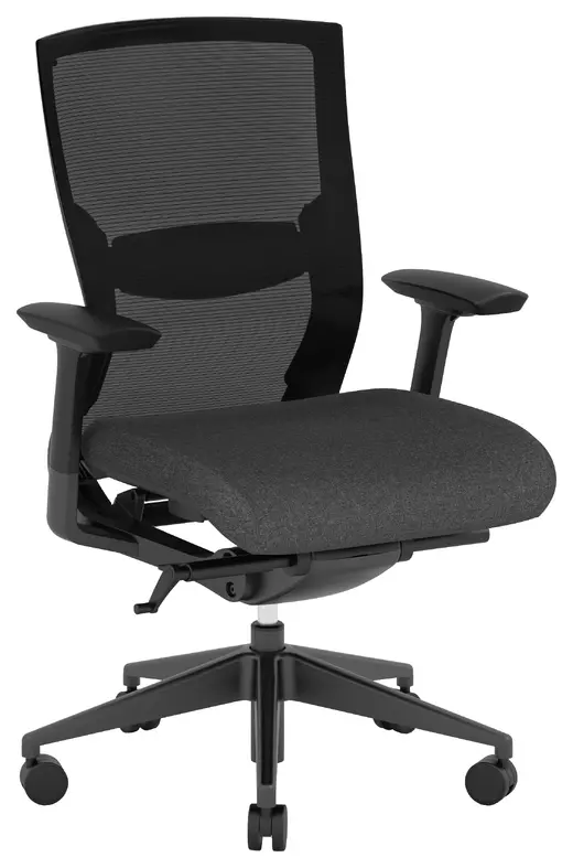 Konfurb Propel Mid-Back Office Chair, Black Mesh Back and Frame