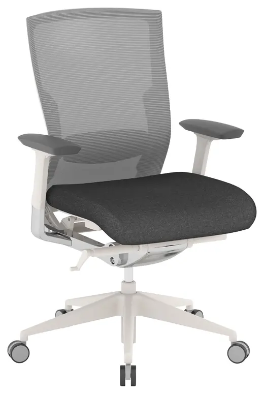 Konfurb Propel Mid-Back Office Chair, White Mesh Back and Frame